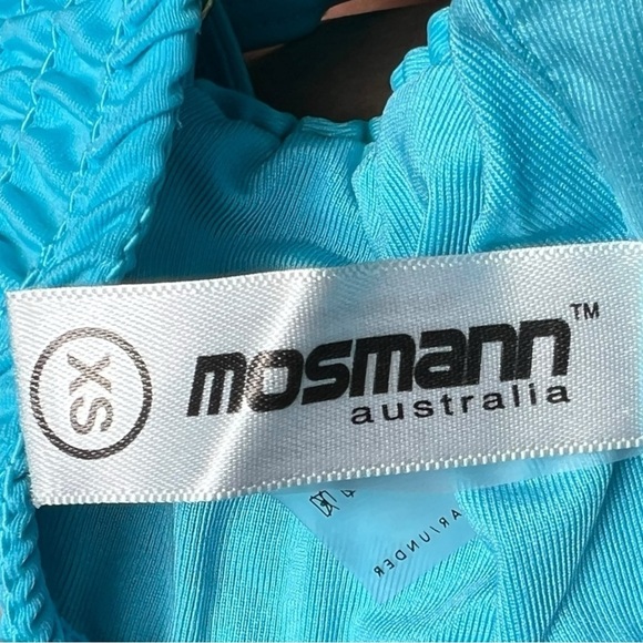 🌻EUC Mosman Australia Havana Blue Smocked  Crinkle Two Piece Bikini Size XS - Picture 4 of 6